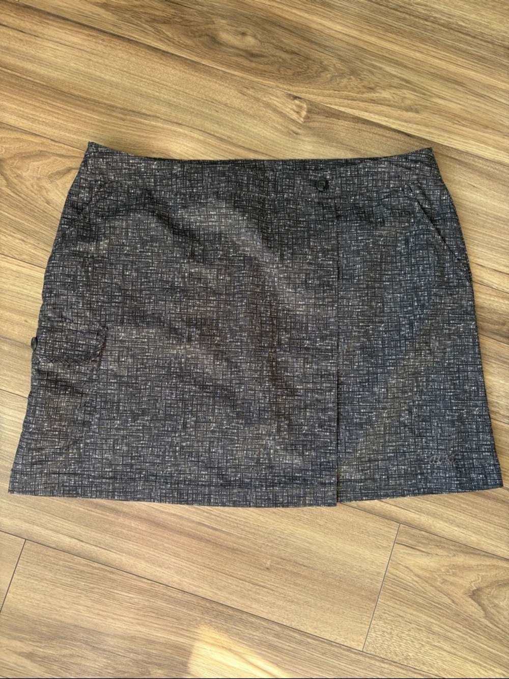 Avia Black and Gray Mini Skirt with Subtle Texture